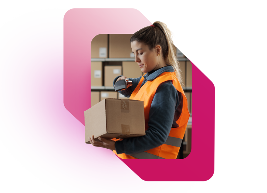 Server im Vordergrund mit Barrierefreiheitszeichen und Dokument-Symbolen im Hintergrund