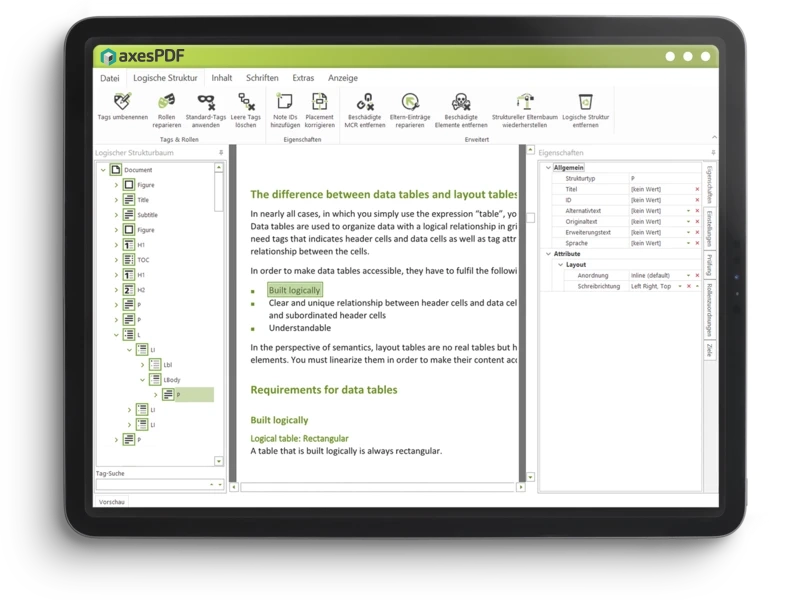 Screen with axesPDF: you start with a PDF and get a PDF/UA file