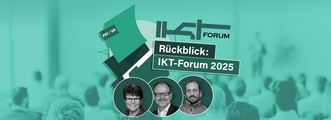 Logo: IKT Forum 2025. Fotos von Birgit Peböck, Markus Erle und Gerhard Nussbaum