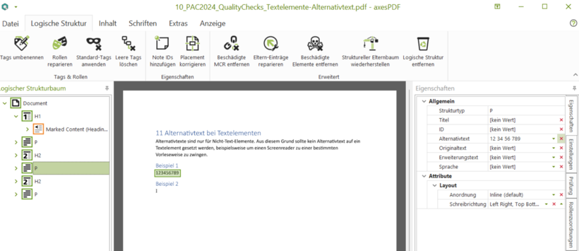 Screenshot: Benutzeroberfläche axesPDF