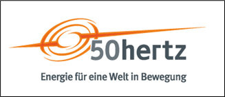 Logo 50hertz: Energie für eine Welt in Bewegung