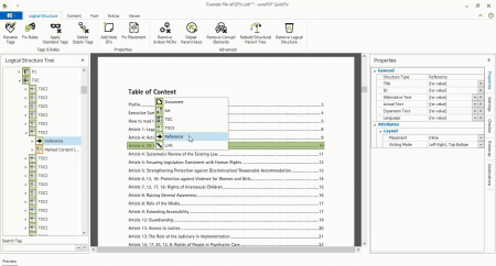 Screenshot axesPDF : Select Tags in tag tree