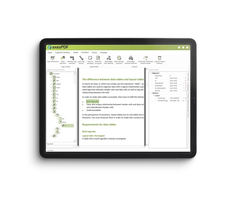 Screen with axesPDF: you start with a PDF and get a PDF/UA file