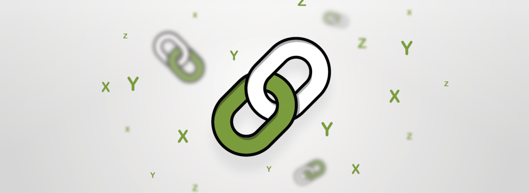 Symbol: Link in green and white. Several letters in the background: X, Y and Z.