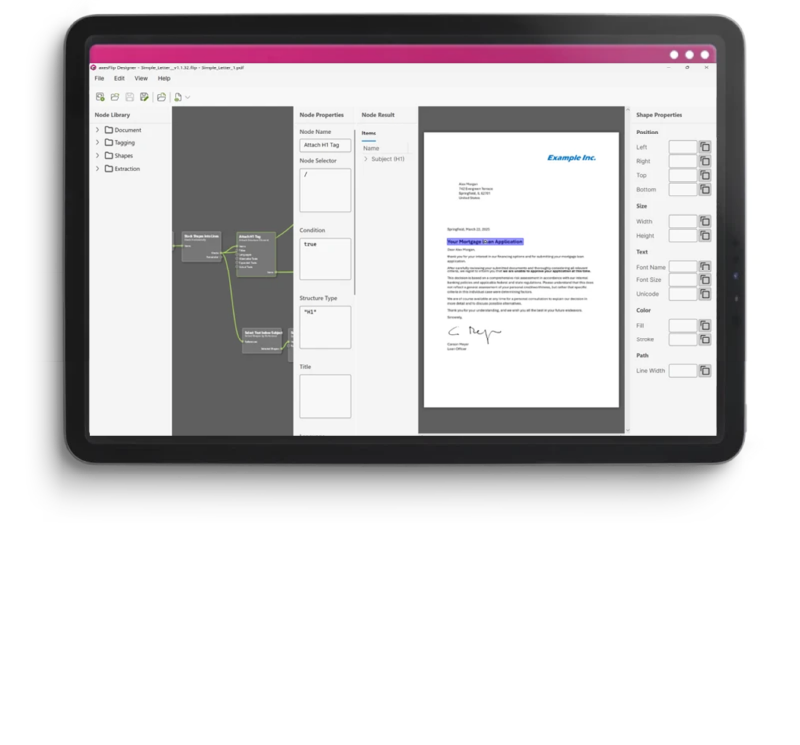Screen with axeFlip UI
