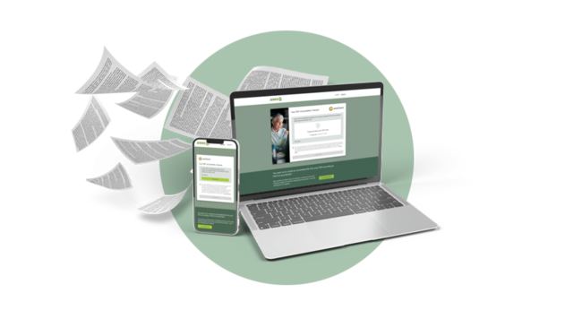 Laptop and smartphone with files