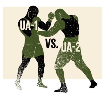 2 Boxer im Kampf miteinander: UA-1 und UA-2