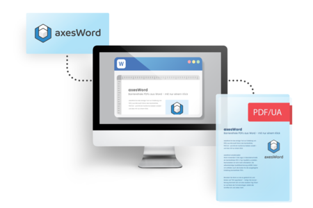 Screen with Microsoft Word and axesWord: the result is a PDF/UA file