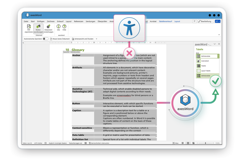 Screenshot axesPDF : Select Tags in tag tree