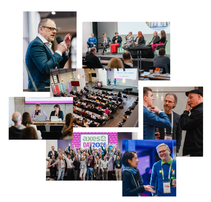 Mehrere Bilder von Menschen in sozialen Interaktionen.